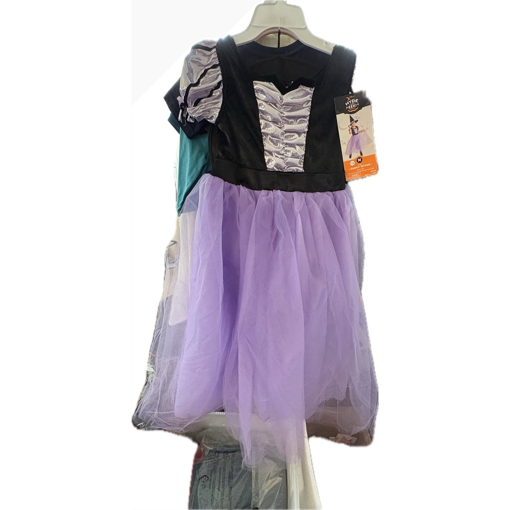 MED Hyde‎ & EEK Boutique Kids Fancy Witch Costume Dress and Hat Set Purple Black